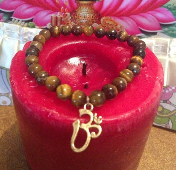 Tiger eye meditation affirmation bracelet